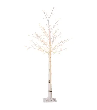 Árbol de Cerezo Artificial con 120 Luces LED Brillo Ajustable Decoración para Interiores 21x21x150 cm Blanco