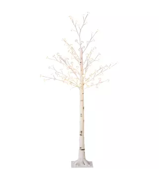 Árbol de Cerezo Artificial con 120 Luces LED Brillo Ajustable Decoración para Interiores 21x21x150 cm Blanco