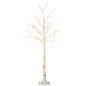 Árbol de Cerezo Artificial con 120 Luces LED Brillo Ajustable Decoración para Interiores 21x21x150 cm Blanco