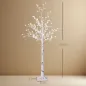 Árbol de Cerezo Artificial con 120 Luces LED Brillo Ajustable Decoración para Interiores 21x21x150 cm Blanco