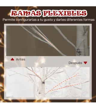 Árbol de Cerezo Artificial con 120 Luces LED Brillo Ajustable Decoración para Interiores 21x21x150 cm Blanco