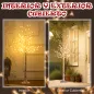 Árbol de Cerezo Artificial con 120 Luces LED Brillo Ajustable Decoración para Interiores 21x21x150 cm Blanco