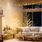 Árbol de Cerezo Artificial con 120 Luces LED Brillo Ajustable Decoración para Interiores 21x21x150 cm Blanco