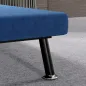 Sofá Cama Individual Plegable con Respaldo Ajustable de 5 Niveles Cojín y Tapizado de Lino Sintético 75x70x75 cm Azul