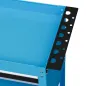 Carro de Taller Carro de Herramientas con 3 Bandejas y Cajón Ruedas con Frenos Asa Lateral Panel Lateral Perforado Azul