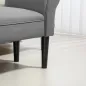 Banco Pie de Cama Tapizado en Lino Sintético con Patas de Madera Reposabrazos y Asiento Acolchado Gris Oscuro