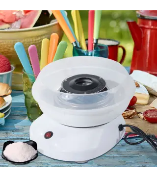 Máquina de Algodón de Azúcar de Uso doméstico de Polipropileno Acero Inox. y Aluminio 450W-550W 27x26x18cm Blanco