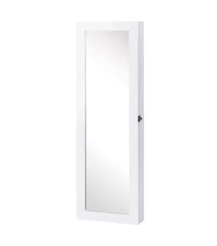 Espejo Joyero Colgante de Pared Armario de Joyería Organizador de Joyas con Ganchos y Ranuras para Collares para Dormito