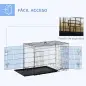 Jaula para Perros Plegable Jaula para Perros Medianos con 2 Puertas Bandeja Extraíble Asa y Marco de Alambre Acero 106x71,5x76 c