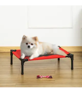 Cama Elevada para Perros Gatos Portátil Cama para Mascotas con Zona de Malla Transpirable y Tela Oxford para Interior Exterior 6