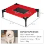 Cama Elevada para Perros Gatos Portátil Cama para Mascotas con Zona de Malla Transpirable y Tela Oxford para Interior Exterior 6