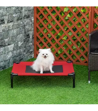 Cama Elevada para Perros Gatos Portátil Cama para Mascotas con Zona de Malla Transpirable y Tela Oxford para Interior Exterior 7