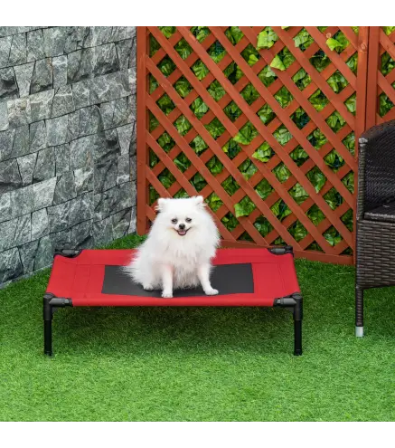 Cama Elevada para Perros Gatos Portátil Cama para Mascotas con Zona de Malla Transpirable y Tela Oxford para Interior Exterior 7