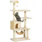 Árbol Rascador para Gatos Grande 70x40x152 cm Torre para Gatos con Múltiples Plataformas Cueva Hamaca Postes Beige