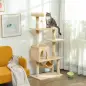 Árbol Rascador para Gatos Grande 70x40x152 cm Torre para Gatos con Múltiples Plataformas Cueva Hamaca Postes Beige