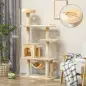 Árbol Rascador para Gatos Grande 70x40x152 cm Torre para Gatos con Múltiples Plataformas Cueva Hamaca Postes Beige