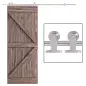Kit de Herrajes de Acero Inoxidable para Instalación de Puerta Corredera de Madera Ø2,5x200 cm Plata