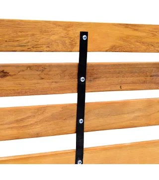 Banco de Jardín de Madera de 2 Plazas 122x60x83 cm con Respaldo y Apoyabrazos Listones y Marco de Acero Carga 220 kg Col