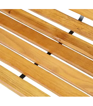 Banco de Jardín de Madera de 2 Plazas 122x60x83 cm con Respaldo y Apoyabrazos Listones y Marco de Acero Carga 220 kg Col