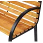 Banco de Jardín de Madera de 2 Plazas 122x60x83 cm con Respaldo y Apoyabrazos Listones y Marco de Acero Carga 220 kg Color Natur