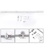 Kit de Herrajes de Acero Inoxidable para Instalación de Puerta Corredera de Madera Ø2,5x200 cm Plata
