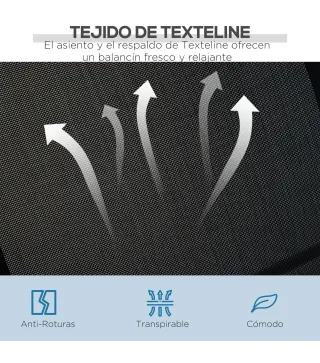 Balancín Jardín Exterior Columpio Exterior de 3 Plazas con Toldo Ajustable Respaldo Transpirable y Marco de Metal para T