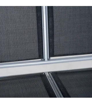 Balancín Jardín Exterior Columpio Exterior de 3 Plazas con Toldo Ajustable Respaldo Transpirable y Marco de Metal para T