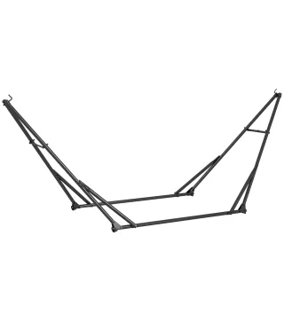 Soporte para Hamaca Plegable 2 en 1 Soporte para Silla Colgante con Estructura de Metal y Bolsa de Transporte Negro