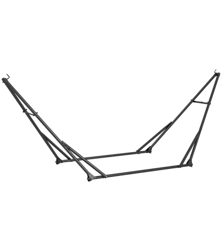 Soporte para Hamaca Plegable 2 en 1 Soporte para Silla Colgante con Estructura de Metal y Bolsa de Transporte Negro