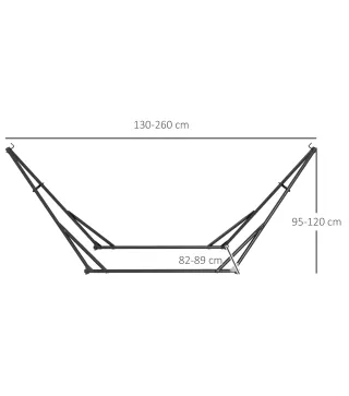 Soporte para Hamaca Plegable 2 en 1 Soporte para Silla Colgante con Estructura de Metal y Bolsa de Transporte Negro