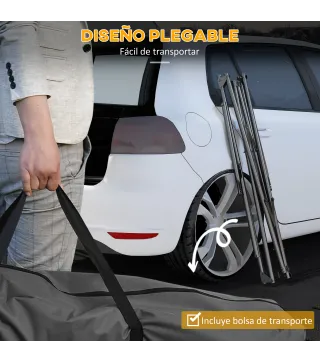Soporte para Hamaca Plegable 2 en 1 Soporte para Silla Colgante con Estructura de Metal y Bolsa de Transporte Negro