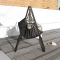 Soporte para Hamaca Plegable 2 en 1 Soporte para Silla Colgante con Estructura de Metal y Bolsa de Transporte Negro
