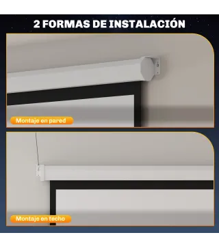 Pantalla de Proyector Manual 120 Pulgadas Pantalla de Proyección Portátil Formato 1:1 para Interior y Exterior Cine en C