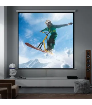 Pantalla de Proyector Manual 120 Pulgadas Pantalla de Proyección Portátil Formato 1:1 para Interior y Exterior Cine en C