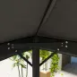 Lona de repuesto para pavellón tela de cenador 4x3 m, doble techo con orificios de drenaje, poliéster 370 g/m², Gris Lona de repuesto para pavellón tela de cenador 4x3 m, doble techo con orificios de drenaje, poliéster 370 g/m², Gris