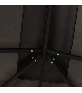 Lona de repuesto para pavellón tela de cenador 4x3 m, doble techo con orificios de drenaje, poliéster 370 g/m², Gris