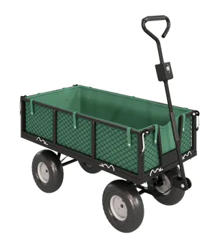 Carrito de Jardín con Ruedas Grandes Asa Ajustable y Bolsa Impermeable Removible Carga 300 kg 105x51x54 cm Verde