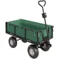 Carrito de Jardín con Ruedas Grandes Asa Ajustable y Bolsa Impermeable Removible Carga 300 kg 105x51x54 cm Verde