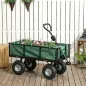 Carrito de Jardín con Ruedas Grandes Asa Ajustable y Bolsa Impermeable Removible Carga 300 kg 105x51x54 cm Verde
