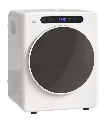 Secadora de Evacuación 3 KG 1000W Función Antiarrugas Función Esterilizar Temporizador Pantalla LED Táctil Blanco