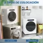 Secadora de Evacuación 3 KG 1000W Función Antiarrugas Función Esterilizar Temporizador Pantalla LED Táctil Blanco