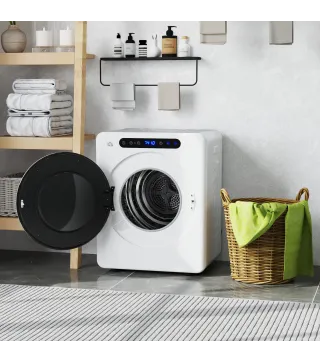 Secadora de Evacuación 3 KG 1000W Función Antiarrugas Función Esterilizar Temporizador Pantalla LED Táctil Blanco