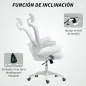 Silla de Oficina de Malla con Respaldo Alto Reposacabezas Ajustable Soporte Lumbar 4D 62x64x120 cm Blanco