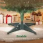 Árbol de Navidad Estrecho 180 cm con 321 Ramas Soporte Metálico Fácil de Montar para Interior Verde