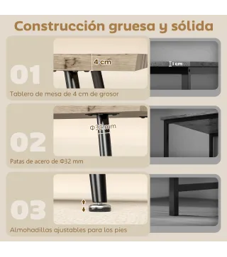 Mesa de Centro Curva Mesa baja para Salón Moderno con Tablero Grueso de 4 cm Patas de Acero 100x50x45 cm Roble
