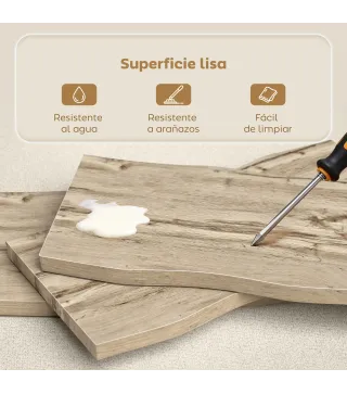 Mesa de Centro Curva Mesa baja para Salón Moderno con Tablero Grueso de 4 cm Patas de Acero 100x50x45 cm Roble