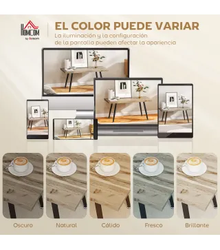 Mesa de Centro Curva Mesa baja para Salón Moderno con Tablero Grueso de 4 cm Patas de Acero 100x50x45 cm Roble