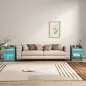 Mesita de Noche con Estación de Carga Luz LED RGB Cajón Estante Abierto Puertos USB y Control Remoto 40x40x58 Cm Gris