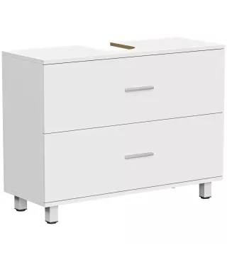 Mueble Bajo Lavabo con 2 Cajones Estilo Moderno para Lavabo sin Pedestal 80x30x60 cm Blanco