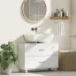 Mueble Bajo Lavabo con 2 Cajones Estilo Moderno para Lavabo sin Pedestal 80x30x60 cm Blanco